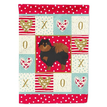 Carolines Treasures 28 x 0.01 x 40 in. Pomeranian No.2 Love Canvas House Flag CK5878CHF